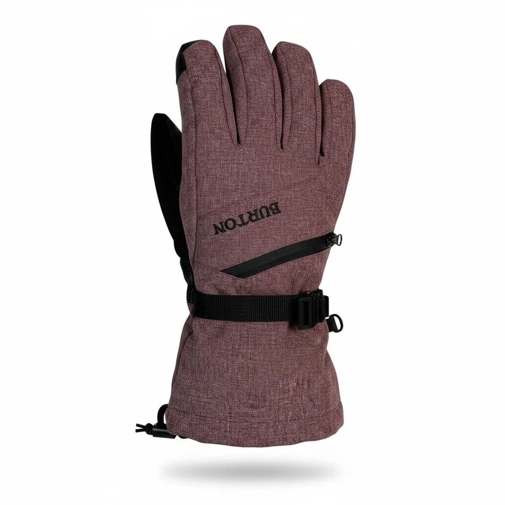 Burton Womens Gore-Tex Snowboard Gloves Heathered Rose Burgundy Large 2304